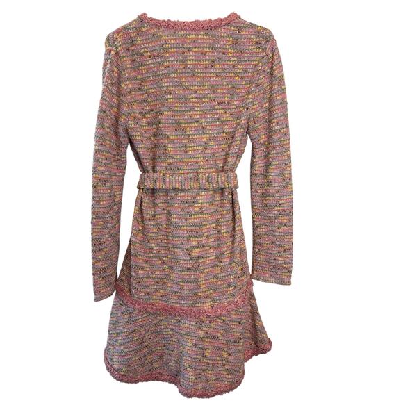Alexis Elouise Cherry Blossom Tweed Mini Dress Belted Size Large NWT - Picture 4 of 12